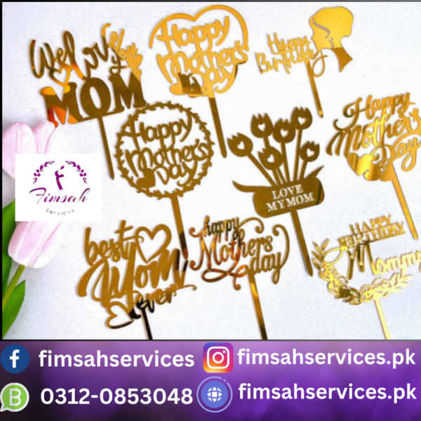 Acrylic Mother's Day Cake Toppers by Fimsah Services