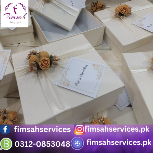 Nikkah Mubarik Favor Boxes - Flower Decor