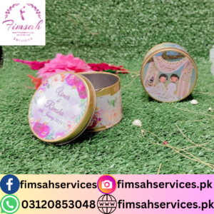 Elegant Personalized Engagement Tin Boxes by Fimsah Services